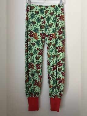 Duns Sweden Baggy Pants Size 158/164 Green Birds Berries Organic Cotton Lounge